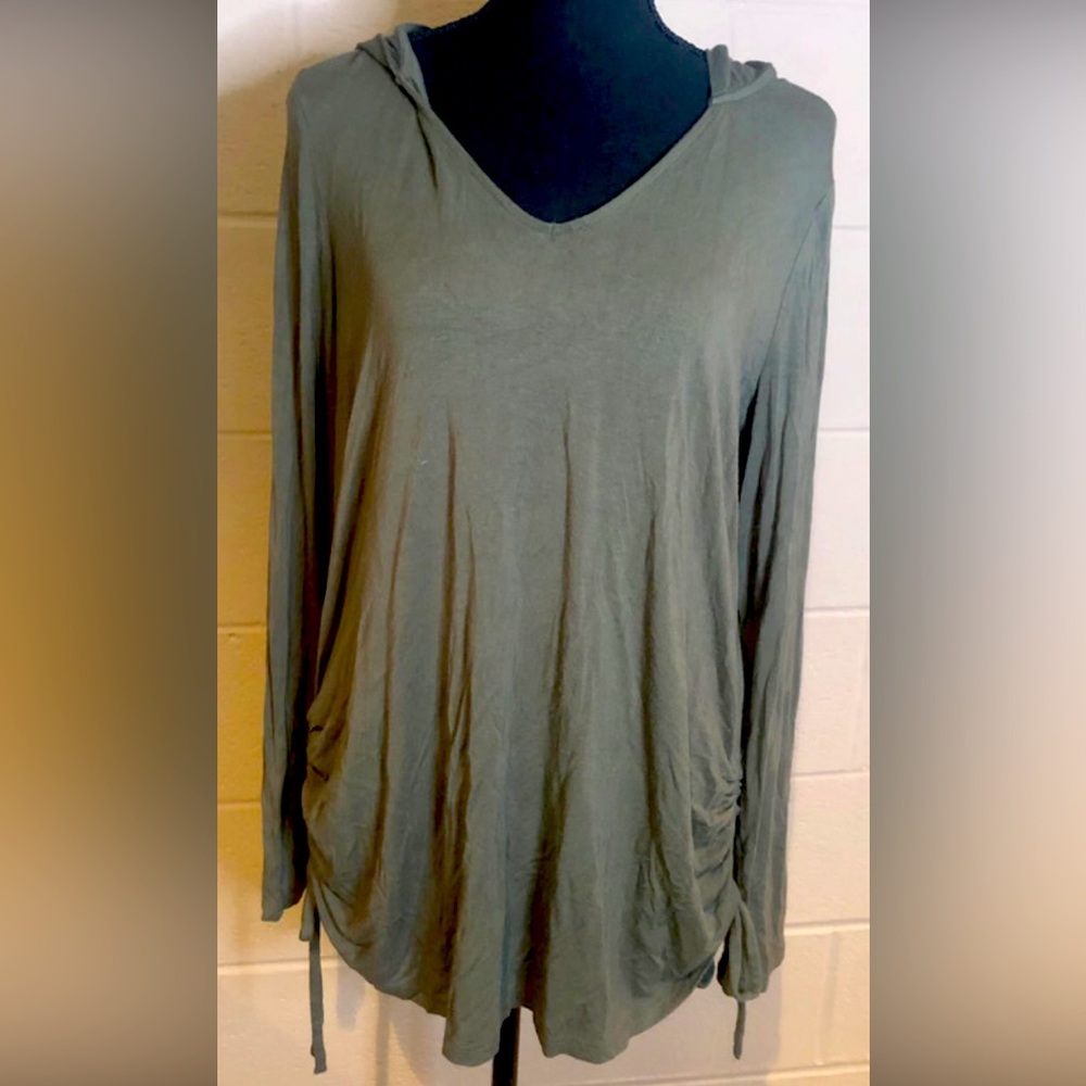 Torrid olive green hooded shirt size 1
